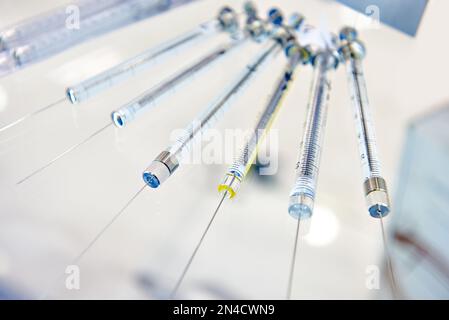 Mikrospritzen zur Probeninjektion in der Chromatographie Stockfoto