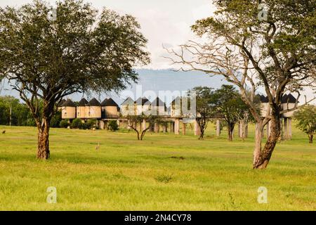 Malerischer Blick auf Sarova Salt Lick im Tsavo-Nationalpark, Kenia Stockfoto