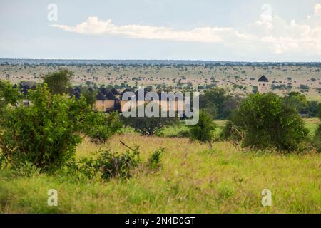 Malerischer Blick auf Sarova Salt Lick im Tsavo-Nationalpark, Kenia Stockfoto