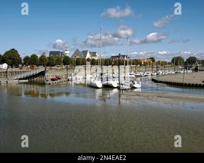 Hafen von Le Crotoy, eine Gemeinde im Departement Somme in Hauts-de-France in Nordfrankreich Stockfoto