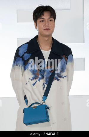 Seoul, Südkorea. 8. Februar 2023. Der südkoreanische Schauspieler Lee Min-ho nimmt am 8. Februar 2023 an einem Fotoanruf für die Modemarke Fendi in der Dongdaemun DDP Art Hall in Seoul, Südkorea, Teil. (Foto: Lee Young-ho/Sipa USA) Guthaben: SIPA USA/Alamy Live News Stockfoto