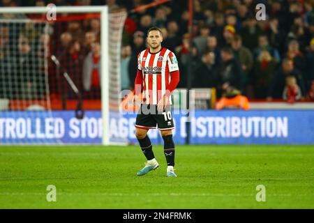 Bramall Lane, Sheffield, England - 7. Februar 2023 Billy Sharp (10) of Sheffield United - während des Spiels Sheffield United gegen Wrexham, Emirates FA Cup, 2022/23, Bramall Lane, Sheffield, England - 7. Februar 2023 Kredit: Arthur Haigh/WhiteRosePhotos/Alamy Live News Stockfoto