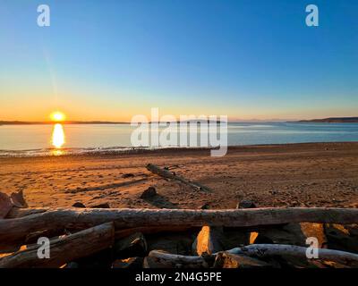 Sonnenuntergang in Fort Worden beobachten Stockfoto