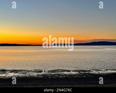 Sonnenuntergang in Fort Worden beobachten Stockfoto