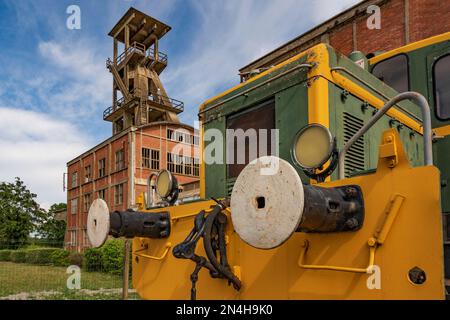 Das Museum „Musée de la Mine“ im ehemaligen Bergwerk Noyant-d'Allier, Département Allier, Frankreich, Noyant-d'Allier, Stockfoto