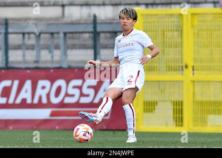 Rom, Latium. 08. Februar 2023. Moeka Minami of AS Roma während des Women Italy Cup-Spiels zwischen AS Roma Women und Pomigliano Women im Tre Fontane-Stadion in Rom, Italien, 08. Februar 2023 (Kreditfoto AllShotLive/Sipa USA) Guthaben: SIPA USA/Alamy Live News Stockfoto