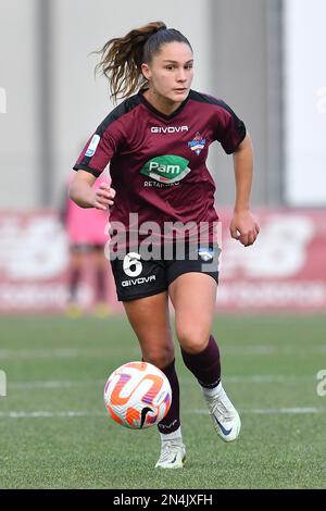 Rom, Latium. 08. Februar 2023. Iris Rabot von Pomigliano während des Women Italy Cup-Spiels zwischen AS Roma Women und Pomigliano Women im Tre Fontane-Stadion in Rom, Italien, 08. Februar 2023 (Kreditfoto AllShotLive/Sipa USA) Guthaben: SIPA USA/Alamy Live News Stockfoto