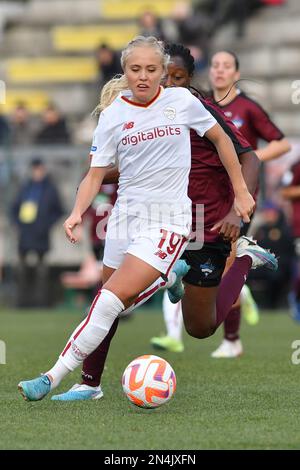 Rom, Latium. 08. Februar 2023. Alva Selerud von AS Roma während des Women Italy Cup-Spiels zwischen AS Roma Women und Pomigliano Women im Tre Fontane-Stadion in Rom, Italien, 08. Februar 2023 (Kreditfoto AllShotLive/Sipa USA) Guthaben: SIPA USA/Alamy Live News Stockfoto