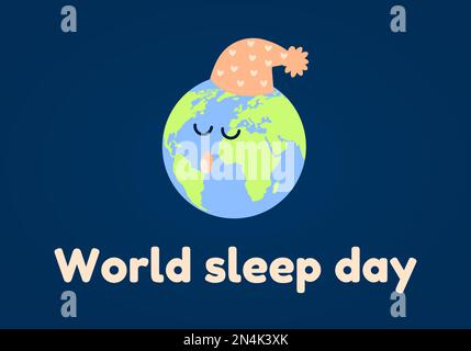 Illustration Des World Sleep Day Vector Design. Vektordarstellung Stock Vektor