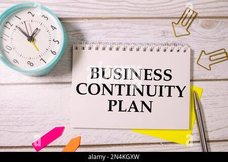 Text Business Continuity Plan Concept Stockfoto