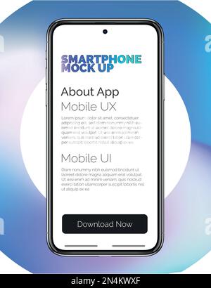 Vector Smartphone ohne Rahmen mit transparenter, leerer Frontansicht im Kreis für Infografiken, Präsentationen oder Benutzeroberfläche. Modell eines realistischen und detaillierten neuen Mobiltelefons Stock Vektor