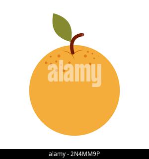 Symbol für Orangenfrüchte. Flache Darstellung eines orangefarbenen Fruchtvektorsymbols für das Webdesign. Vektor ESP10 Stock Vektor