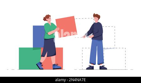 Abstrakter Teamwork-Prozess Stock Vektor