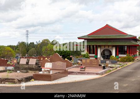 Chinesische Gräber und Grabsteine auf dem Rookwood Cemetery, Australiens größtem und ältestem Friedhof, Strathfield Lidcombe, Sydney, NSW, Australien Stockfoto