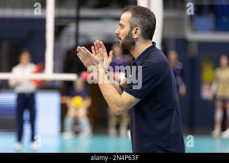 Cheftrainer Marco Gaspari (Vero Volley Milano) Stockfoto