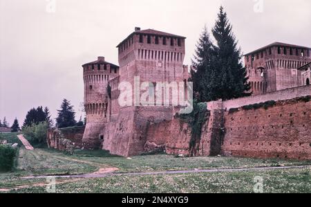 Schloss Soncino. (Rocca Sforzesca di Soncino) Stockfoto