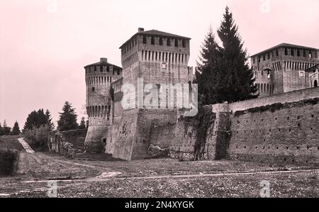 Schloss Soncino. (Rocca Sforzesca di Soncino) Stockfoto