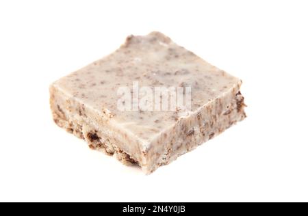Kekse und Cream Fudge isoliert auf weißem Hintergrund Stockfoto