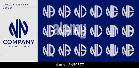 Kollektion aus einem einfachen kreisförmigen N-Logo-Vektor. Vorlage für N-Buchstaben. Stock Vektor