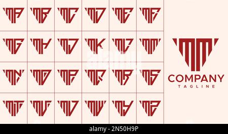 Modernes Design mit Dreiecksmuster und M-Logo. Abstraktes Logo mit dem ersten Buchstaben Stock Vektor