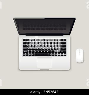 Laptop mit Mausmodell Stock Vektor