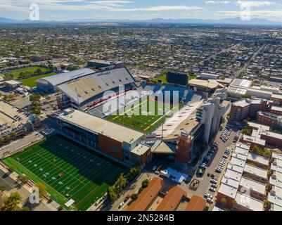 Arizona Stadium aus der Vogelperspektive auf dem Hauptcampus der University of Arizona in Tucson, Arizona, Arizona, Arizona, USA. Stockfoto