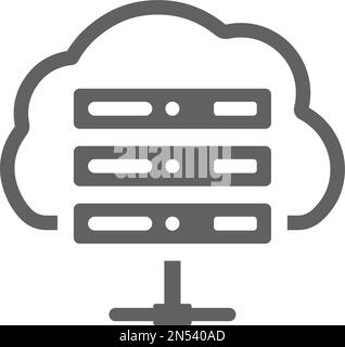 Cloud, Computing, Server-Symbol - einfach editierbare Vektor-EPS-Datei. Stock Vektor