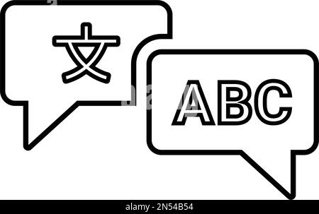 Übersetzung, Sprachsymbol - Verwendung für kommerzielle Zwecke, Printmedien, Web oder jede Art von Design-Projekten. Vektor-EPS-Datei. Stock Vektor