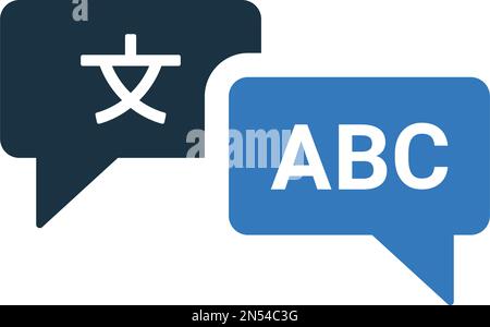 Übersetzung, Sprachsymbol - Verwendung für kommerzielle Zwecke, Printmedien, Web oder jede Art von Design-Projekten. Vektor-EPS-Datei. Stock Vektor