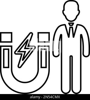 Kunde, das Attraktionssymbol ist auf weißem Hintergrund isoliert. Verwendung für Grafik- und Webdesign oder kommerzielle Zwecke. Vektor-EPS-Datei. Stock Vektor