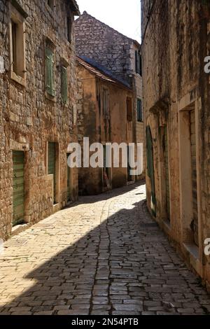 Altstadt von Stari Grad, Insel Hvar, Kroatien Stockfoto