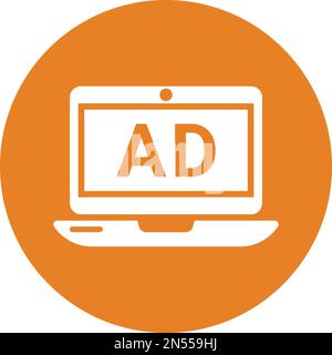 Laptop, Ad Icon - perfekt für die Gestaltung und Entwicklung von Websites, gedruckten Dateien und Präsentationen, Werbematerialien und vieles mehr. Vektor-EPS Stock Vektor
