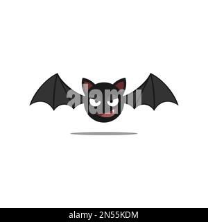 Süßer Halloween Fledermaus-Kunstvektor. Halloween-Flachdesign-Illustration Stock Vektor