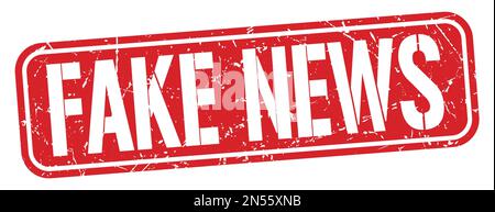 FAKE NEWS Text auf rotem grungy Stempelschild geschrieben. Stockfoto