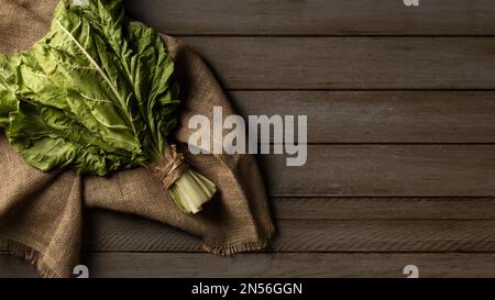 Draufsicht Grünkohl mit Kopierbereich. Auflösung und hochwertige Fotos Stockfoto