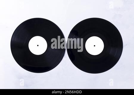 Draufsicht Vinylscheiben. Auflösung und hochwertige Fotos Stockfoto