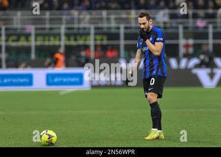 Mailand, Italien. 5. Februar 2023. FC Inter gegen AC Mailand – Serie A Tim 2022/2023 Tag 21 im San Siro Stadium. FC Inter gewinnt 1-0 (Kreditbild: © Fabrizio Andrea Bertani/Pacific Press via ZUMA Press Wire) – NUR REDAKTIONELLE VERWENDUNG! Nicht für den kommerziellen GEBRAUCH! Stockfoto