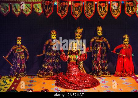 Puppentheater in Rasasthan, Rajasthan, Indien Stockfoto