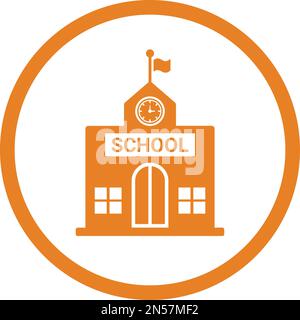 Schule, Gebäude Symbol - Vektor EPS-Datei. Ideal für Printmedien, Web, Stock-Bilder, kommerzielle Nutzung oder jede Art von Design-Projekt. Stock Vektor