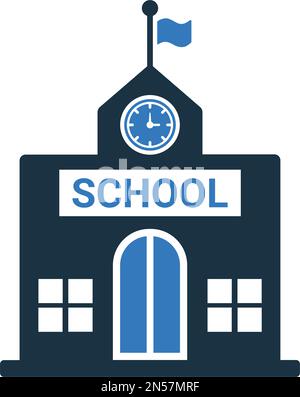Schule, Gebäude Symbol - Vektor EPS-Datei. Ideal für Printmedien, Web, Stock-Bilder, kommerzielle Nutzung oder jede Art von Design-Projekt. Stock Vektor