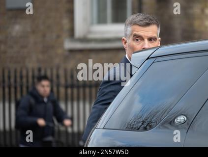 Mark Harper MP (Con: Forest of Dean) Secretary of State Transport – leaving the Cabinet Office in Whitehall, Januar 2023 Stockfoto