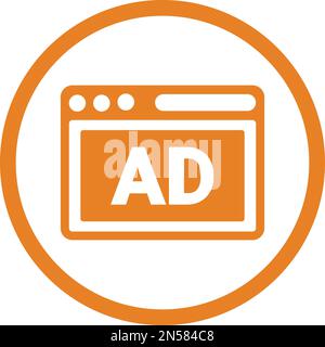 Symbol für Website, Anzeige, Webseite – einfache editierbare Vektor-EPS-Datei. Stock Vektor