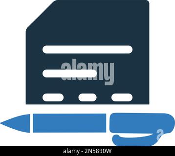 Symbol „Schreiben, Dokument, Schreiben“ – einfach bearbeitbare Vektor-EPS-Datei. Stock Vektor