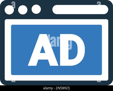 Symbol für Website, Anzeige, Webseite – einfache editierbare Vektor-EPS-Datei. Stock Vektor