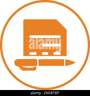 Symbol „Schreiben, Dokument, Schreiben“ – einfach bearbeitbare Vektor-EPS-Datei. Stock Vektor