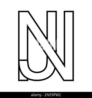 Logo-Schild nj jn Icon Doppelte Buchstaben Logo n j Stock Vektor