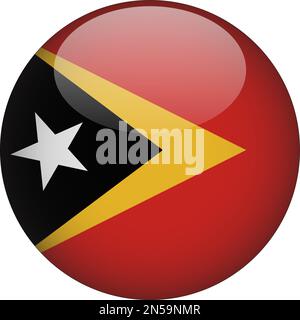 Osttimor 3D - Symbolvektor für abgerundete Flagge Stock Vektor