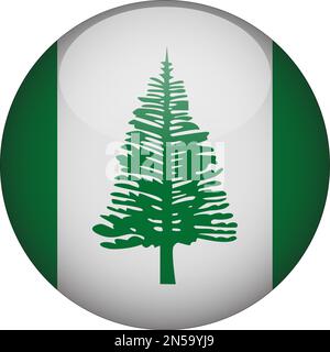 Norfolk Island 3D Symbol für abgerundete Flagge - Vektor Stock Vektor