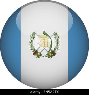 Guatemala 3D Symbolvektor für abgerundete Flagge Stock Vektor