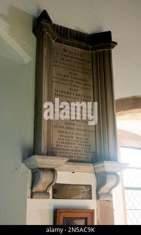 Kellam-Gedenkstätte, St. Leonard's Church, Ryton-on-Dunsmore, Warwickshire, England, Großbritannien Stockfoto